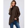 imageANRABESS Womens Oversized Turtleneck Batwing Sleeve Spilt Casual Loose Knit Tunic Pullover Sweater Tops 2025 Fall OutfitsCoffee