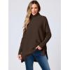 imageANRABESS Womens Oversized Turtleneck Batwing Sleeve Spilt Casual Loose Knit Tunic Pullover Sweater Tops 2025 Fall OutfitsCoffee