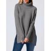 imageANRABESS Womens Oversized Turtleneck Batwing Sleeve Spilt Casual Loose Knit Tunic Pullover Sweater Tops 2025 Fall OutfitsDark Gray