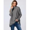 imageANRABESS Womens Oversized Turtleneck Batwing Sleeve Spilt Casual Loose Knit Tunic Pullover Sweater Tops 2025 Fall OutfitsDark Gray