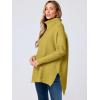 imageANRABESS Womens Oversized Turtleneck Batwing Sleeve Spilt Casual Loose Knit Tunic Pullover Sweater Tops 2025 Fall OutfitsGinger