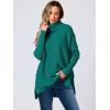 imageANRABESS Womens Oversized Turtleneck Batwing Sleeve Spilt Casual Loose Knit Tunic Pullover Sweater Tops 2025 Fall OutfitsGrass