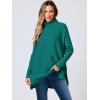 imageANRABESS Womens Oversized Turtleneck Batwing Sleeve Spilt Casual Loose Knit Tunic Pullover Sweater Tops 2025 Fall OutfitsGrass