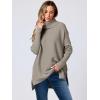 imageANRABESS Womens Oversized Turtleneck Batwing Sleeve Spilt Casual Loose Knit Tunic Pullover Sweater Tops 2025 Fall OutfitsGray