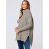 imageANRABESS Womens Oversized Turtleneck Batwing Sleeve Spilt Casual Loose Knit Tunic Pullover Sweater Tops 2025 Fall OutfitsGray