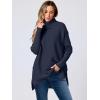 imageANRABESS Womens Oversized Turtleneck Batwing Sleeve Spilt Casual Loose Knit Tunic Pullover Sweater Tops 2025 Fall OutfitsNavy Blue