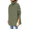 imageANRABESS Womens Oversized Turtleneck Batwing Sleeve Spilt Casual Loose Knit Tunic Pullover Sweater Tops 2025 Fall OutfitsOlive