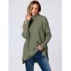 imageANRABESS Womens Oversized Turtleneck Batwing Sleeve Spilt Casual Loose Knit Tunic Pullover Sweater Tops 2025 Fall OutfitsOlive