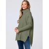 imageANRABESS Womens Oversized Turtleneck Batwing Sleeve Spilt Casual Loose Knit Tunic Pullover Sweater Tops 2025 Fall OutfitsOlive