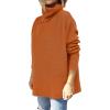 imageANRABESS Womens Oversized Turtleneck Batwing Sleeve Spilt Casual Loose Knit Tunic Pullover Sweater Tops 2025 Fall OutfitsOrange