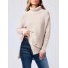 imageANRABESS Womens Oversized Turtleneck Batwing Sleeve Spilt Casual Loose Knit Tunic Pullover Sweater Tops 2025 Fall OutfitsPink