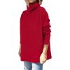 imageANRABESS Womens Oversized Turtleneck Batwing Sleeve Spilt Casual Loose Knit Tunic Pullover Sweater Tops 2025 Fall OutfitsRed