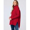 imageANRABESS Womens Oversized Turtleneck Batwing Sleeve Spilt Casual Loose Knit Tunic Pullover Sweater Tops 2025 Fall OutfitsRed
