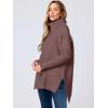 imageANRABESS Womens Oversized Turtleneck Batwing Sleeve Spilt Casual Loose Knit Tunic Pullover Sweater Tops 2025 Fall OutfitsRose
