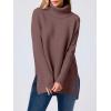 imageANRABESS Womens Oversized Turtleneck Batwing Sleeve Spilt Casual Loose Knit Tunic Pullover Sweater Tops 2025 Fall OutfitsRose