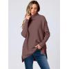 imageANRABESS Womens Oversized Turtleneck Batwing Sleeve Spilt Casual Loose Knit Tunic Pullover Sweater Tops 2025 Fall OutfitsRose