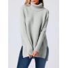 imageANRABESS Womens Oversized Turtleneck Batwing Sleeve Spilt Casual Loose Knit Tunic Pullover Sweater Tops 2025 Fall OutfitsSilver