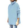 imageANRABESS Womens Oversized Turtleneck Batwing Sleeve Spilt Casual Loose Knit Tunic Pullover Sweater Tops 2025 Fall OutfitsSky