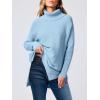 imageANRABESS Womens Oversized Turtleneck Batwing Sleeve Spilt Casual Loose Knit Tunic Pullover Sweater Tops 2025 Fall OutfitsSky