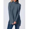 imageANRABESS Womens Oversized Turtleneck Batwing Sleeve Spilt Casual Loose Knit Tunic Pullover Sweater Tops 2025 Fall OutfitsTeal