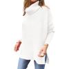 imageANRABESS Womens Oversized Turtleneck Batwing Sleeve Spilt Casual Loose Knit Tunic Pullover Sweater Tops 2025 Fall OutfitsWhite