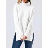 imageANRABESS Womens Oversized Turtleneck Batwing Sleeve Spilt Casual Loose Knit Tunic Pullover Sweater Tops 2025 Fall OutfitsWhite