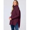 imageANRABESS Womens Oversized Turtleneck Batwing Sleeve Spilt Casual Loose Knit Tunic Pullover Sweater Tops 2025 Fall OutfitsWine Red