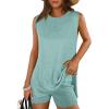 imageANRABESS Women Summer 2 Piece Outfits Sleeveless Knit Sweater Top ampamp Shorts Soft Lounge Sets Travel Beach 2025 Spring ClothesTeal Blue