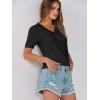imageANRABESS Summer Tops for Women Short Sleeve V Neck Sweaters Dressy Casual Blouses Lightweight Thin Knit Fashion ShirtsBlack