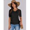 imageANRABESS Summer Tops for Women Short Sleeve V Neck Sweaters Dressy Casual Blouses Lightweight Thin Knit Fashion ShirtsBlack