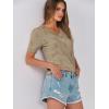 imageANRABESS Summer Tops for Women Short Sleeve V Neck Sweaters Dressy Casual Blouses Lightweight Thin Knit Fashion ShirtsDark Apricot
