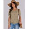 imageANRABESS Summer Tops for Women Short Sleeve V Neck Sweaters Dressy Casual Blouses Lightweight Thin Knit Fashion ShirtsDark Apricot