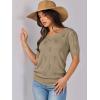 imageANRABESS Summer Tops for Women Short Sleeve V Neck Sweaters Dressy Casual Blouses Lightweight Thin Knit Fashion ShirtsDark Apricot