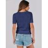 imageANRABESS Summer Tops for Women Short Sleeve V Neck Sweaters Dressy Casual Blouses Lightweight Thin Knit Fashion ShirtsDark Blue