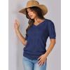 imageANRABESS Summer Tops for Women Short Sleeve V Neck Sweaters Dressy Casual Blouses Lightweight Thin Knit Fashion ShirtsDark Blue