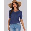 imageANRABESS Summer Tops for Women Short Sleeve V Neck Sweaters Dressy Casual Blouses Lightweight Thin Knit Fashion ShirtsDark Blue