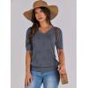 imageANRABESS Summer Tops for Women Short Sleeve V Neck Sweaters Dressy Casual Blouses Lightweight Thin Knit Fashion ShirtsDark Grey