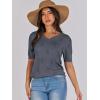 imageANRABESS Summer Tops for Women Short Sleeve V Neck Sweaters Dressy Casual Blouses Lightweight Thin Knit Fashion ShirtsDark Grey