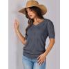 imageANRABESS Summer Tops for Women Short Sleeve V Neck Sweaters Dressy Casual Blouses Lightweight Thin Knit Fashion ShirtsDark Grey