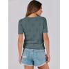 imageANRABESS Summer Tops for Women Short Sleeve V Neck Sweaters Dressy Casual Blouses Lightweight Thin Knit Fashion ShirtsGrey Green