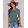imageANRABESS Summer Tops for Women Short Sleeve V Neck Sweaters Dressy Casual Blouses Lightweight Thin Knit Fashion ShirtsGrey Green