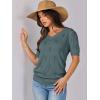 imageANRABESS Summer Tops for Women Short Sleeve V Neck Sweaters Dressy Casual Blouses Lightweight Thin Knit Fashion ShirtsGrey Green