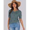 imageANRABESS Summer Tops for Women Short Sleeve V Neck Sweaters Dressy Casual Blouses Lightweight Thin Knit Fashion ShirtsGrey Green