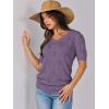 imageANRABESS Summer Tops for Women Short Sleeve V Neck Sweaters Dressy Casual Blouses Lightweight Thin Knit Fashion ShirtsGrey Purple