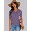 imageANRABESS Summer Tops for Women Short Sleeve V Neck Sweaters Dressy Casual Blouses Lightweight Thin Knit Fashion ShirtsGrey Purple