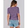 imageANRABESS Summer Tops for Women Short Sleeve V Neck Sweaters Dressy Casual Blouses Lightweight Thin Knit Fashion ShirtsGrey Purple
