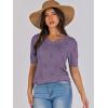 imageANRABESS Summer Tops for Women Short Sleeve V Neck Sweaters Dressy Casual Blouses Lightweight Thin Knit Fashion ShirtsGrey Purple