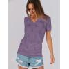 imageANRABESS Summer Tops for Women Short Sleeve V Neck Sweaters Dressy Casual Blouses Lightweight Thin Knit Fashion ShirtsGrey Purple