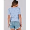 imageANRABESS Summer Tops for Women Short Sleeve V Neck Sweaters Dressy Casual Blouses Lightweight Thin Knit Fashion ShirtsLight Blue