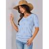 imageANRABESS Summer Tops for Women Short Sleeve V Neck Sweaters Dressy Casual Blouses Lightweight Thin Knit Fashion ShirtsLight Blue